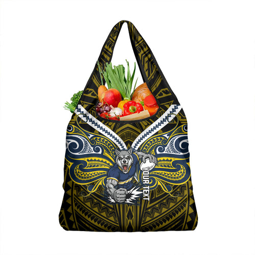 Custom North Queensland Cowboys Grocery Bag Bull Warrior Polynesia Islander Rugby Mascot