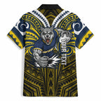 Custom North Queensland Cowboys Hawaiian Shirt Bull Warrior Polynesia Islander Rugby Mascot