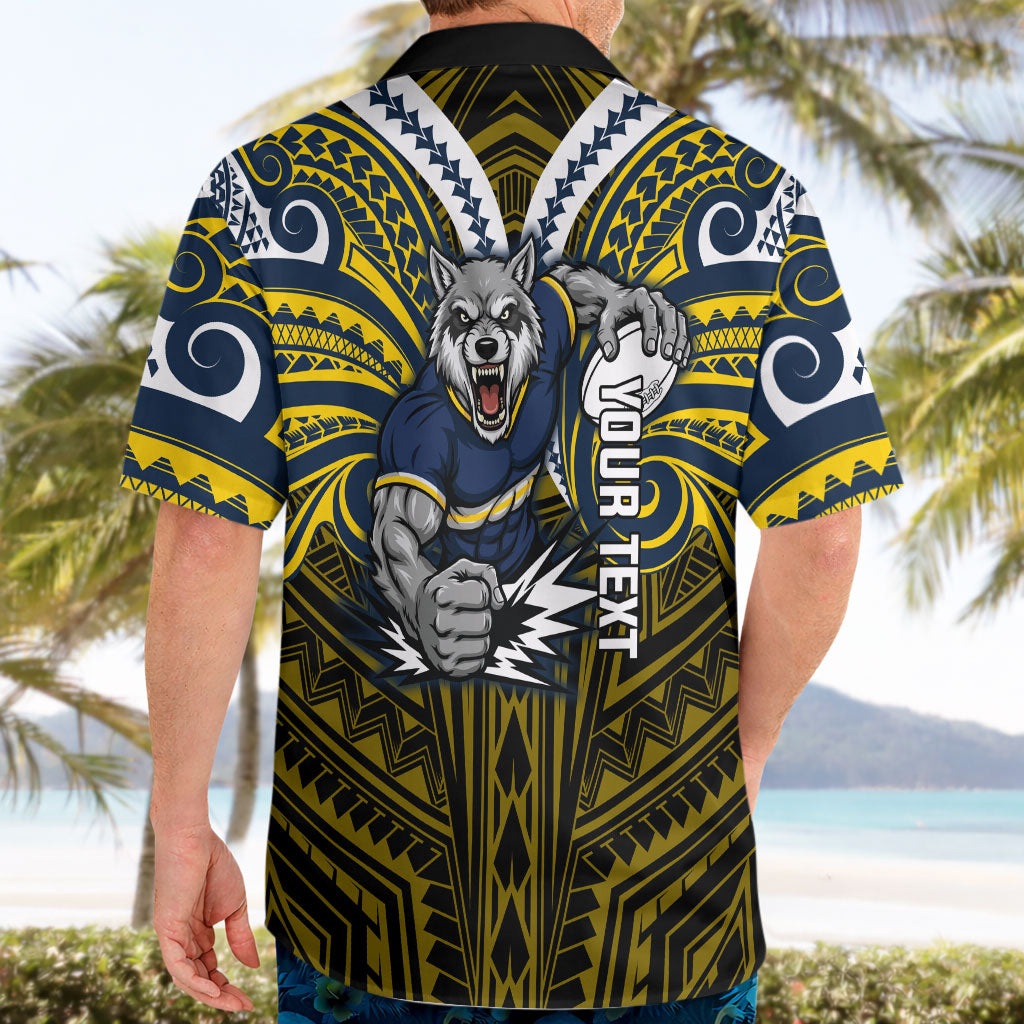 Custom North Queensland Cowboys Hawaiian Shirt Bull Warrior Polynesia Islander Rugby Mascot