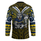 Custom North Queensland Cowboys Hockey Jersey Bull Warrior Polynesia Islander Rugby Mascot