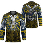 Custom North Queensland Cowboys Hockey Jersey Bull Warrior Polynesia Islander Rugby Mascot
