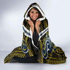Custom North Queensland Cowboys Hooded Blanket Bull Warrior Polynesia Islander Rugby Mascot