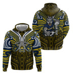 Custom North Queensland Cowboys Hoodie Bull Warrior Polynesia Islander Rugby Mascot