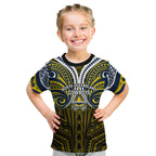Custom North Queensland Cowboys Kid T Shirt Bull Warrior Polynesia Islander Rugby Mascot
