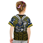 Custom North Queensland Cowboys Kid T Shirt Bull Warrior Polynesia Islander Rugby Mascot