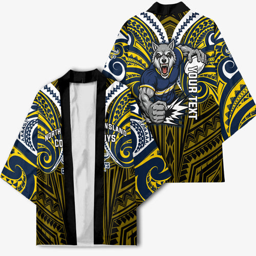 Custom North Queensland Cowboys Kimono Bull Warrior Polynesia Islander Rugby Mascot