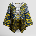 Custom North Queensland Cowboys Kimono Sleeve Blouse Bull Warrior Polynesia Islander Rugby Mascot