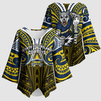 Custom North Queensland Cowboys Kimono Sleeve Blouse Bull Warrior Polynesia Islander Rugby Mascot