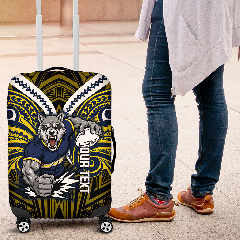 Custom North Queensland Cowboys Luggage Cover Bull Warrior Polynesia Islander Rugby Mascot