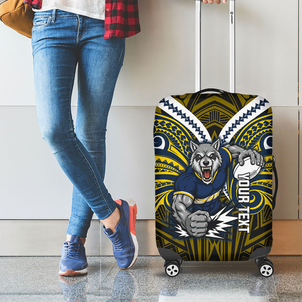 Custom North Queensland Cowboys Luggage Cover Bull Warrior Polynesia Islander Rugby Mascot