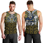 Custom North Queensland Cowboys Men Tank Top Bull Warrior Polynesia Islander Rugby Mascot
