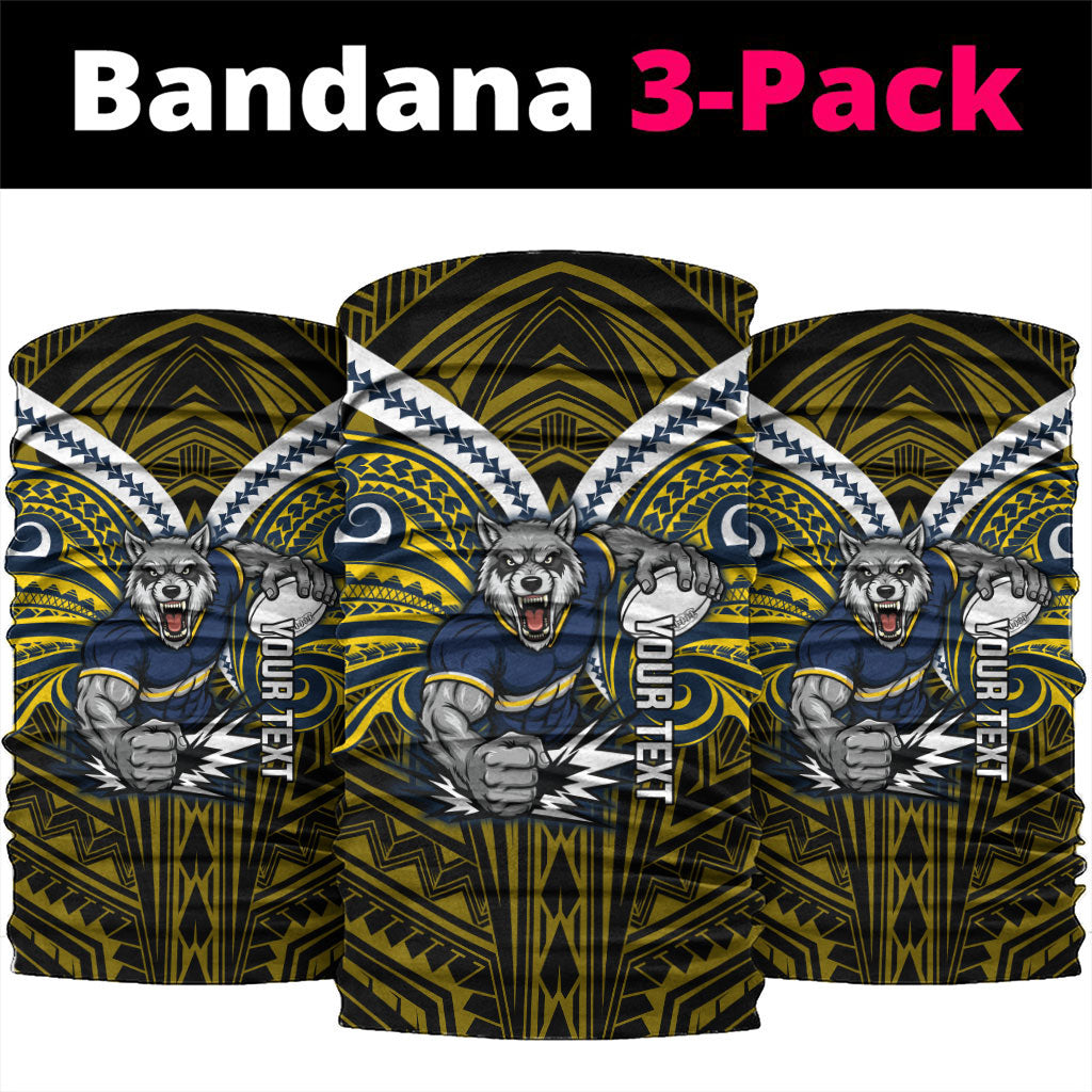Custom North Queensland Cowboys Neck Gaiter Bull Warrior Polynesia Islander Rugby Mascot