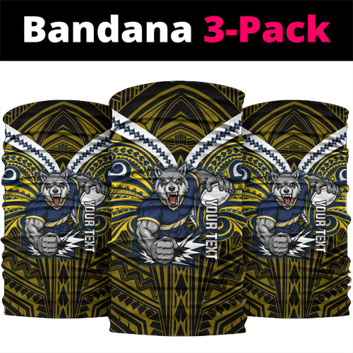 Custom North Queensland Cowboys Neck Gaiter Bull Warrior Polynesia Islander Rugby Mascot