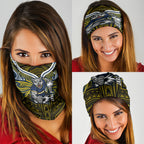 Custom North Queensland Cowboys Neck Gaiter Bull Warrior Polynesia Islander Rugby Mascot