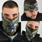 Custom North Queensland Cowboys Neck Gaiter Bull Warrior Polynesia Islander Rugby Mascot
