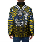 Custom North Queensland Cowboys Padded Jacket Bull Warrior Polynesia Islander Rugby Mascot