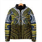 Custom North Queensland Cowboys Padded Jacket Bull Warrior Polynesia Islander Rugby Mascot