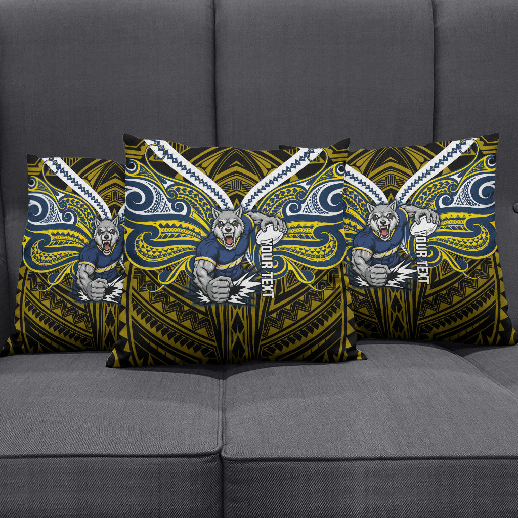 Custom North Queensland Cowboys Pillow Cover Bull Warrior Polynesia Islander Rugby Mascot