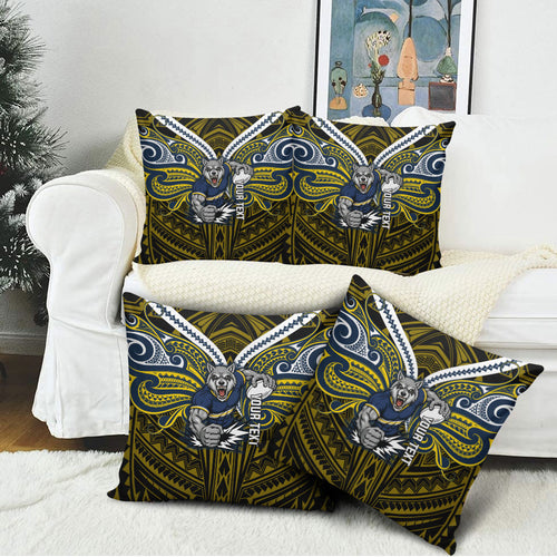 Custom North Queensland Cowboys Pillow Cover Bull Warrior Polynesia Islander Rugby Mascot