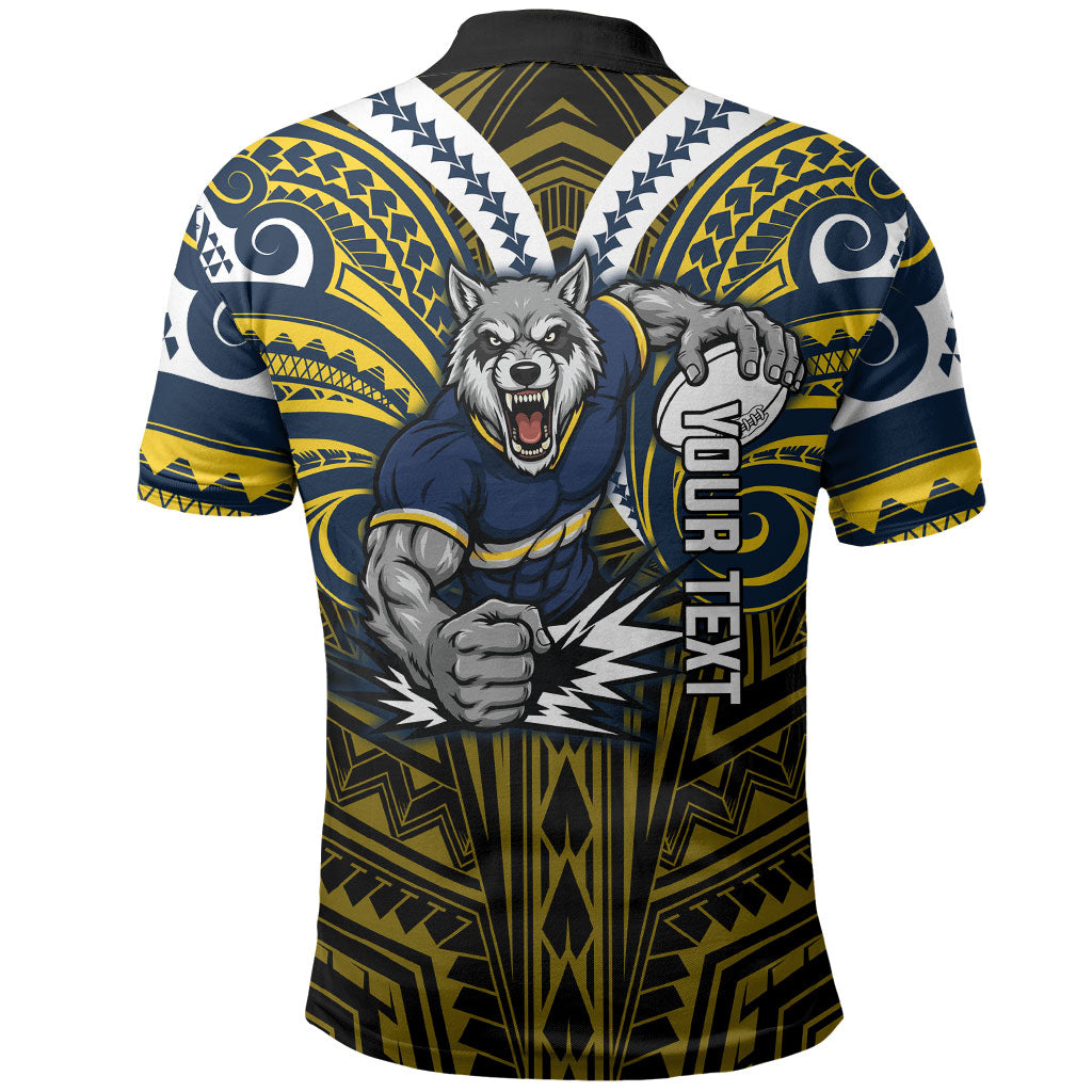 Custom North Queensland Cowboys Polo Shirt Bull Warrior Polynesia Islander Rugby Mascot