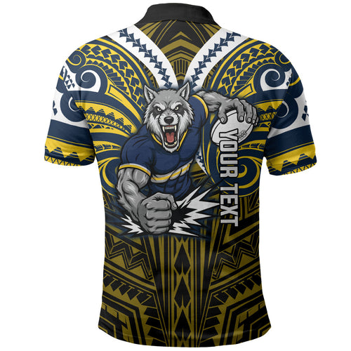 Custom North Queensland Cowboys Polo Shirt Bull Warrior Polynesia Islander Rugby Mascot
