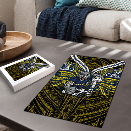 Custom North Queensland Cowboys Puzzle Bull Warrior Polynesia Islander Rugby Mascot