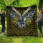 Custom North Queensland Cowboys Quilt Bull Warrior Polynesia Islander Rugby Mascot