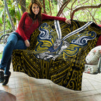Custom North Queensland Cowboys Quilt Bull Warrior Polynesia Islander Rugby Mascot