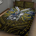 Custom North Queensland Cowboys Quilt Bed Set Bull Warrior Polynesia Islander Rugby Mascot