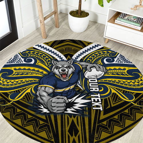Custom North Queensland Cowboys Round Carpet Bull Warrior Polynesia Islander Rugby Mascot
