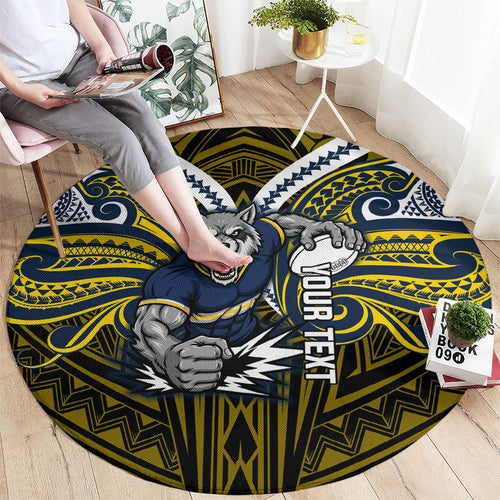 Custom North Queensland Cowboys Round Carpet Bull Warrior Polynesia Islander Rugby Mascot