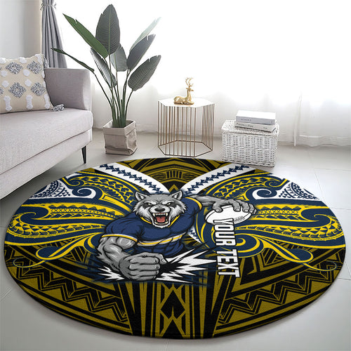 Custom North Queensland Cowboys Round Carpet Bull Warrior Polynesia Islander Rugby Mascot