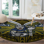 Custom North Queensland Cowboys Round Carpet Bull Warrior Polynesia Islander Rugby Mascot
