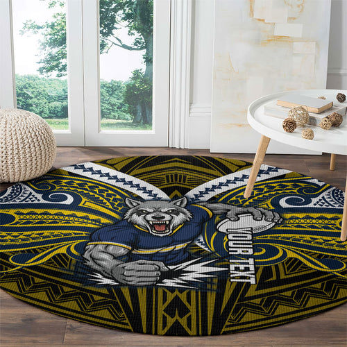 Custom North Queensland Cowboys Round Carpet Bull Warrior Polynesia Islander Rugby Mascot