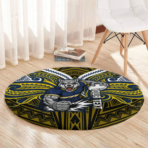 Custom North Queensland Cowboys Round Carpet Bull Warrior Polynesia Islander Rugby Mascot