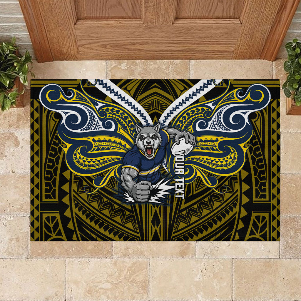 Custom North Queensland Cowboys Rubber Doormat Bull Warrior Polynesia Islander Rugby Mascot
