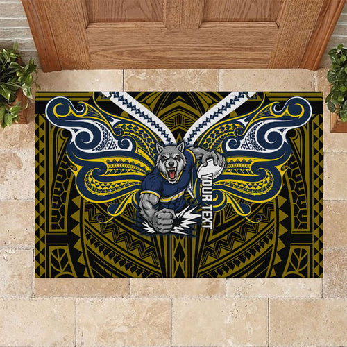 Custom North Queensland Cowboys Rubber Doormat Bull Warrior Polynesia Islander Rugby Mascot