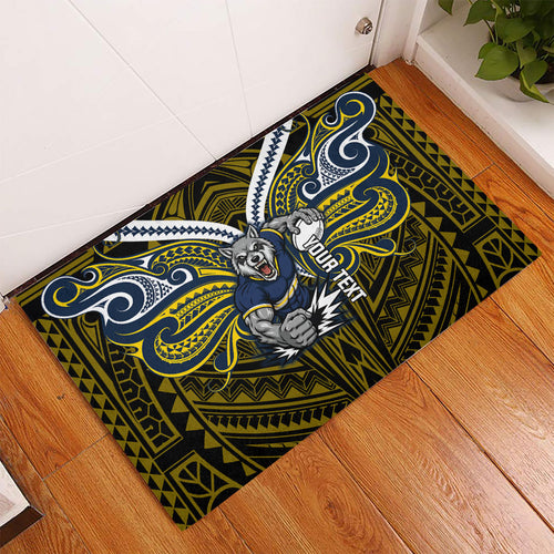 Custom North Queensland Cowboys Rubber Doormat Bull Warrior Polynesia Islander Rugby Mascot