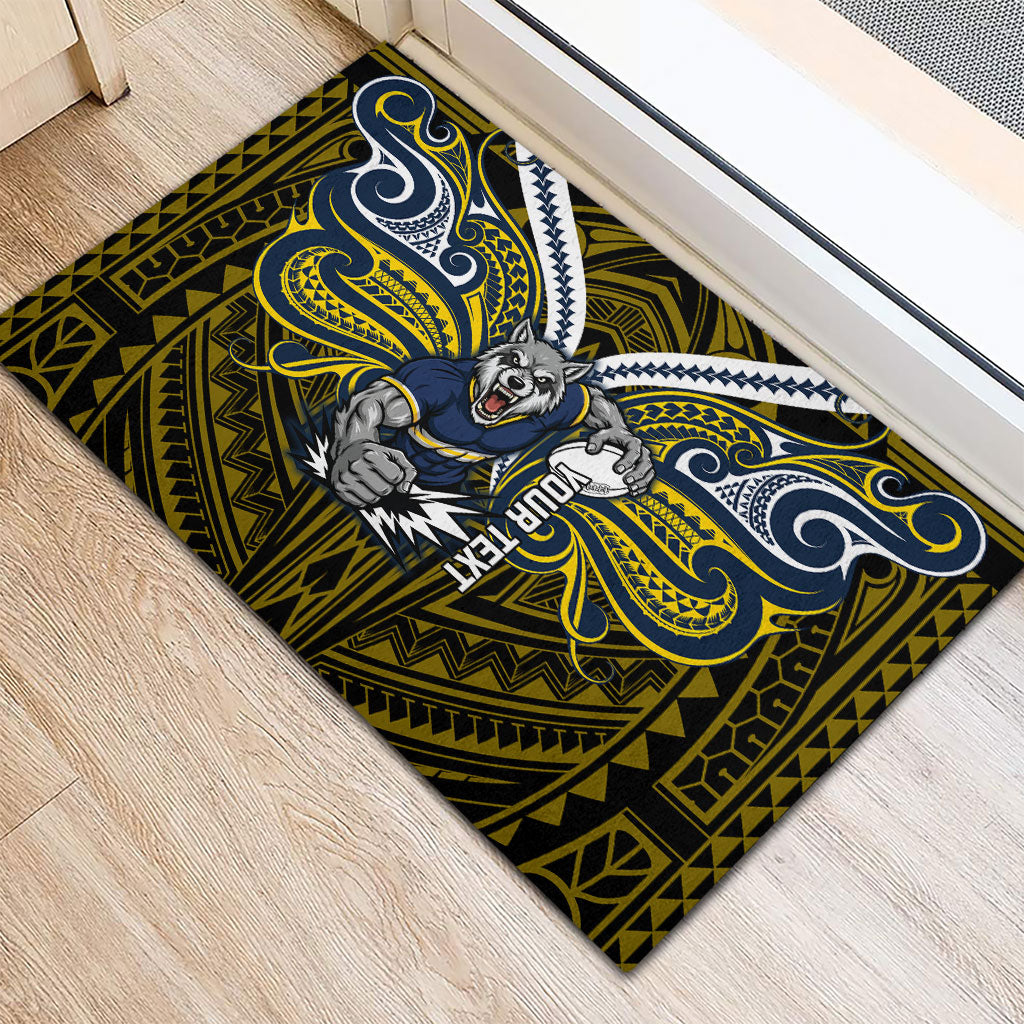 Custom North Queensland Cowboys Rubber Doormat Bull Warrior Polynesia Islander Rugby Mascot