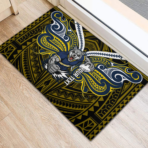 Custom North Queensland Cowboys Rubber Doormat Bull Warrior Polynesia Islander Rugby Mascot