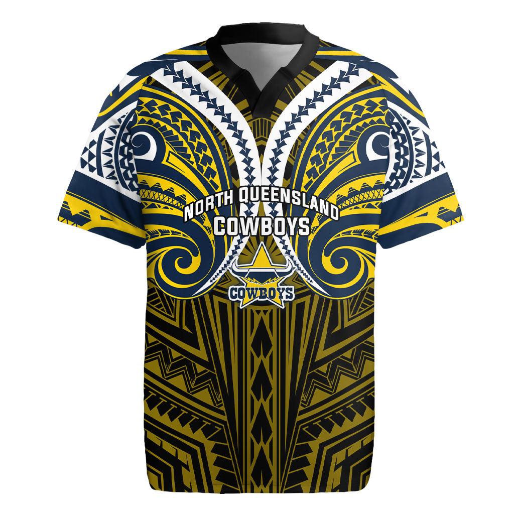Custom North Queensland Cowboys Rugby Jersey Bull Warrior Polynesia Islander Rugby Mascot