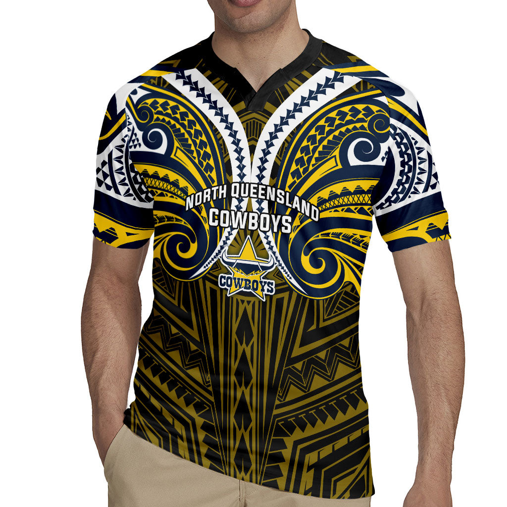 Custom North Queensland Cowboys Rugby Jersey Bull Warrior Polynesia Islander Rugby Mascot