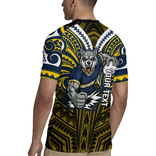 Custom North Queensland Cowboys Rugby Jersey Bull Warrior Polynesia Islander Rugby Mascot