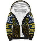 Custom North Queensland Cowboys Sherpa Hoodie Bull Warrior Polynesia Islander Rugby Mascot