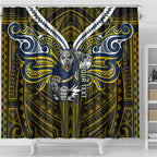 Custom North Queensland Cowboys Shower Curtain Bull Warrior Polynesia Islander Rugby Mascot