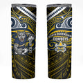 Custom North Queensland Cowboys Skinny Tumbler Bull Warrior Polynesia Islander Rugby Mascot