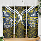 Custom North Queensland Cowboys Skinny Tumbler Bull Warrior Polynesia Islander Rugby Mascot
