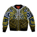 Custom North Queensland Cowboys Sleeve Zip Bomber Jacket Bull Warrior Polynesia Islander Rugby Mascot
