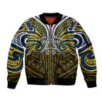 Custom North Queensland Cowboys Sleeve Zip Bomber Jacket Bull Warrior Polynesia Islander Rugby Mascot