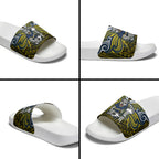 Custom North Queensland Cowboys Slide Sandals Bull Warrior Polynesia Islander Rugby Mascot